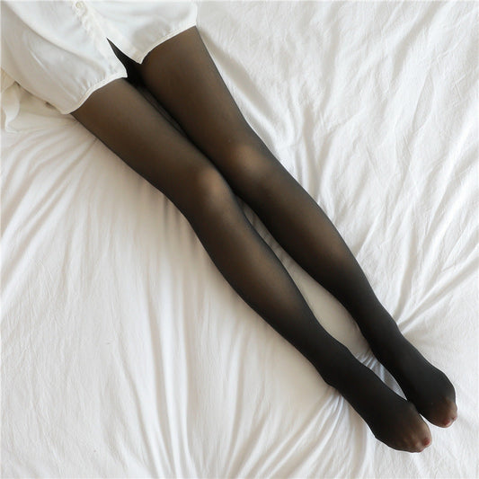 Fleece-Lined Sheer Tights